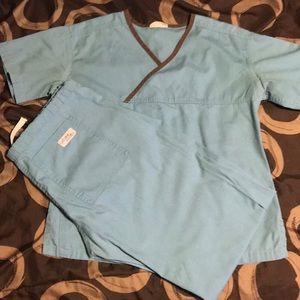 Set of urbane blue scrubs